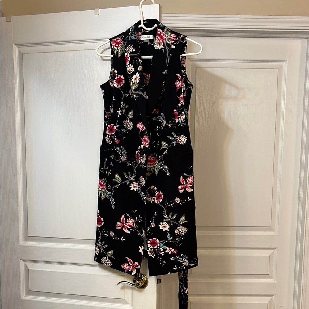 Floral Black Sleeveless Dress
